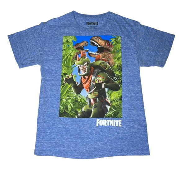 Fortnite Kids Blue Rex T-Shirt Character Graphic Logo Size XL - Picture 1 of 4